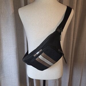 Stylish Black and Brown Men's Coach Crossbody Bag